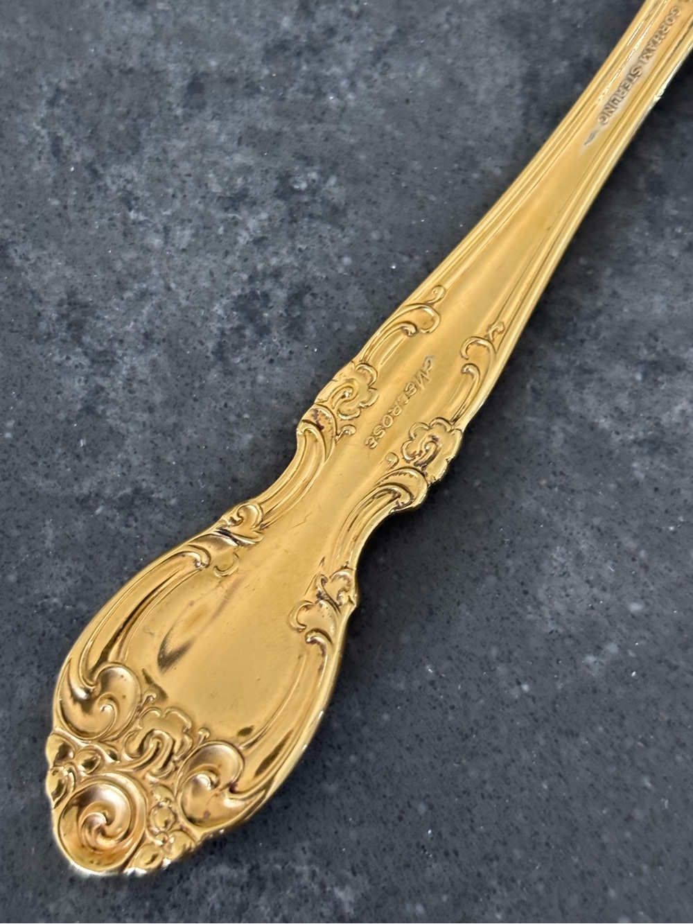 Gorham Gold Vermeil Flatware Handle Accent . Melrose pattern. Vintage